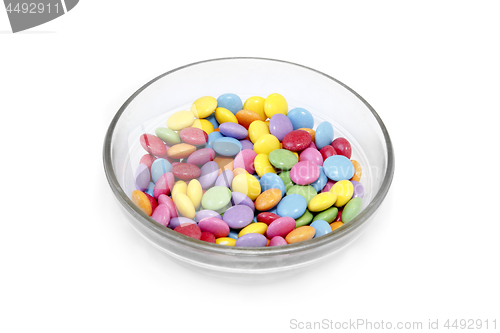 Image of Bright colorful candy in glass bowl 