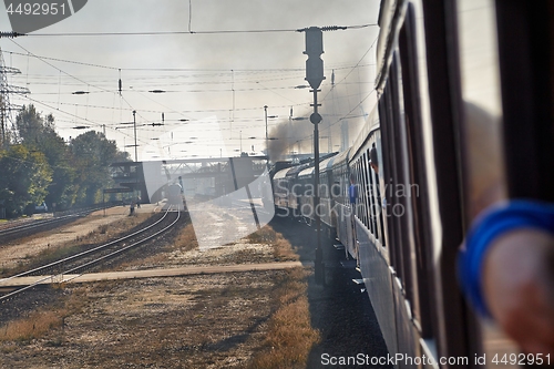 Image of Train journey with steam locomotive