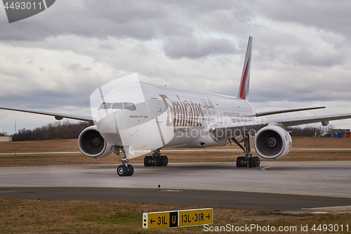 Image of Plane taxiing at airport