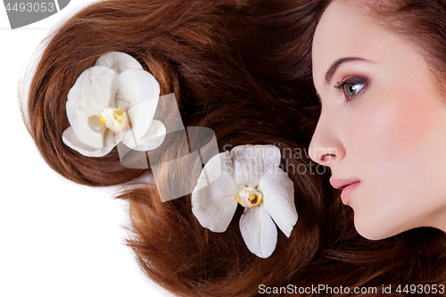 Image of Beautiful girl with long red hair