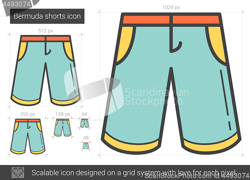 Image of Bermuda shorts line icon.