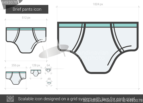 Image of Brief pants line icon.