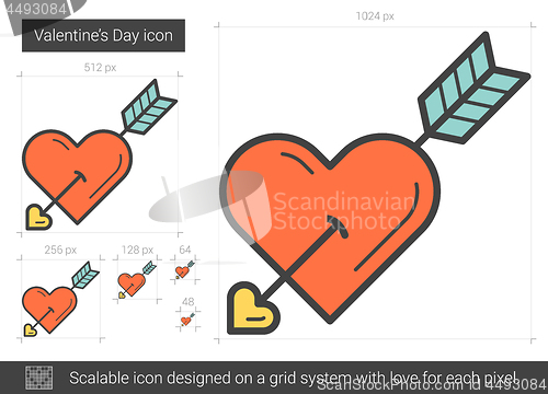 Image of Valentine day line icon.