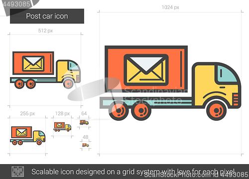 Image of Post car line icon.