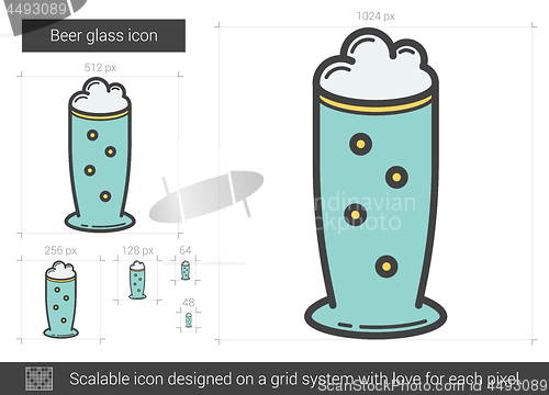 Image of Beer glass line icon.