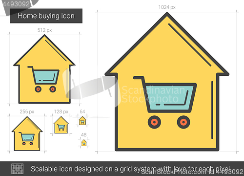 Image of Home buying line icon.