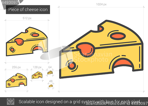 Image of Piece of cheese line icon.