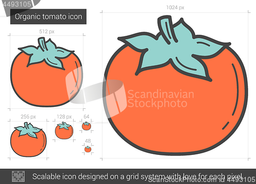 Image of Organic tomato line icon.