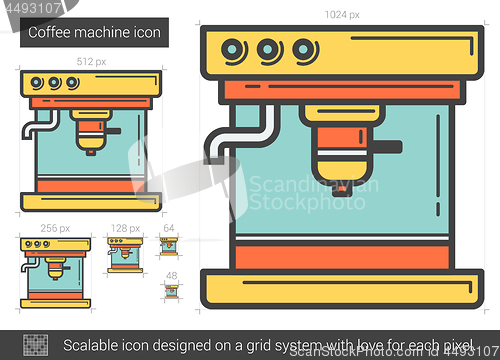 Image of Coffee machine line icon.