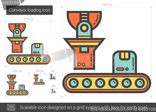 Image of Conveyor loading line icon.