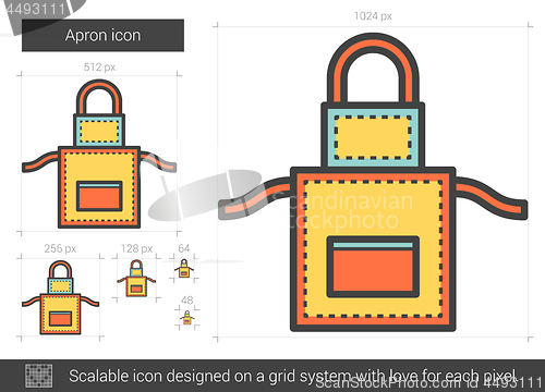 Image of Apron line icon.