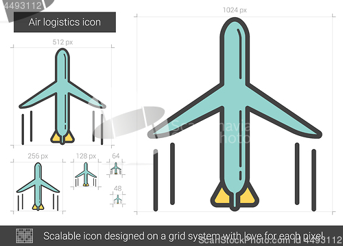 Image of Air logistic line icon.