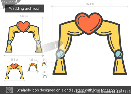 Image of Wedding arch line icon.