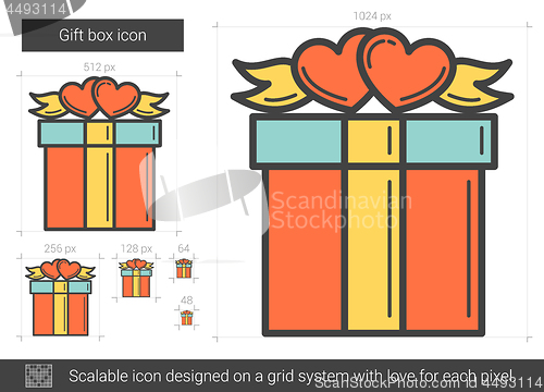 Image of Gift box line icon.