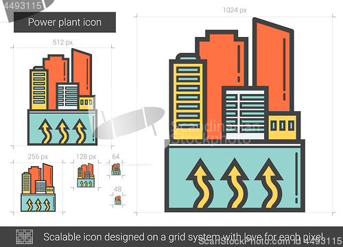 Image of Power plant line icon.