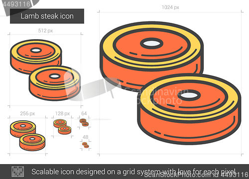 Image of Lamb steak line icon.