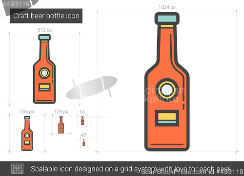 Image of Craft beer bottle line icon.