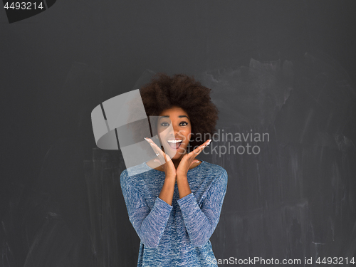 Image of portrait of a beautiful friendly African American woman