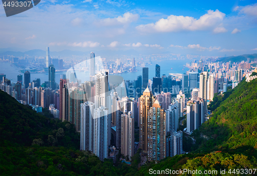 Image of Hong Kong skyscrapers skyline cityscape view