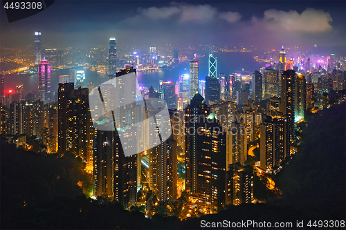 Image of Hong Kong skyscrapers skyline cityscape view