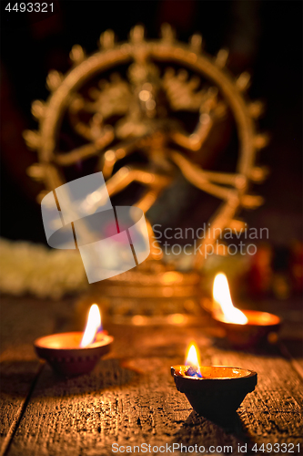 Image of Diwali lights with Shiva Nataraja 