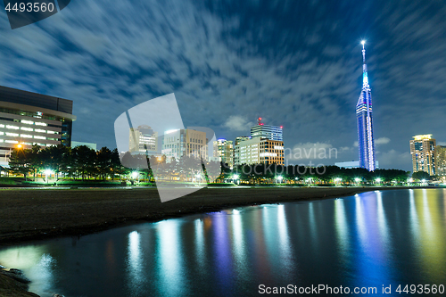 Image of Fukuoka city at night