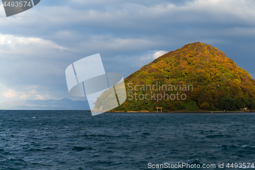 Image of Yunoshima in Japan with autumn season