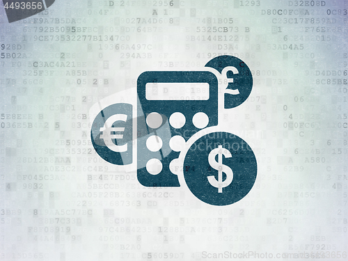 Image of Business concept: Calculator on Digital Data Paper background
