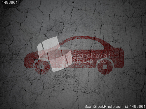 Image of Travel concept: Car on grunge wall background