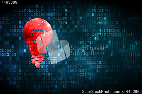 Image of Business concept: Light Bulb on digital background