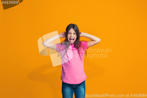 Image of The squint eyed teen girl with weird expression