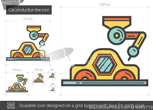 Image of Car production line icon.