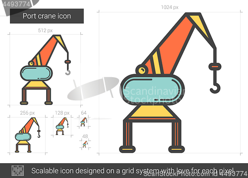 Image of Port crane line icon.