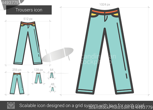 Image of Trousers line icon.