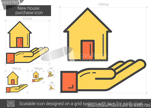 Image of New house purchase line icon.