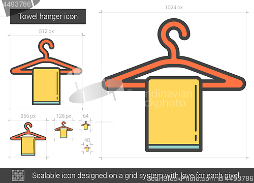 Image of Towel hanger line icon.