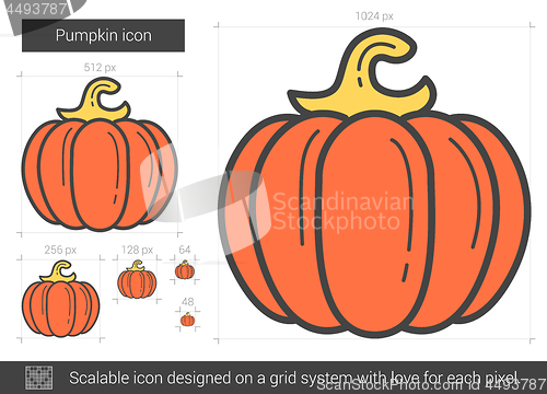 Image of Pumpkin line icon.