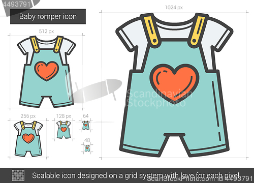 Image of Baby romper line icon.