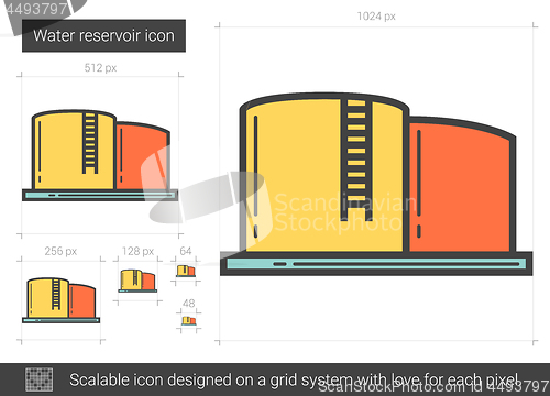 Image of Water reservoir line icon.