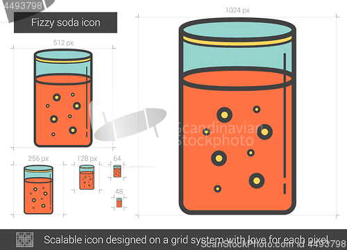 Image of Fizzy soda line icon.