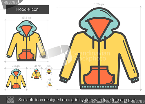 Image of Hoodie line icon.