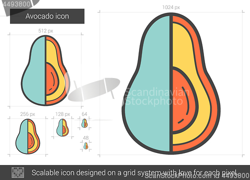 Image of Avocado line icon.