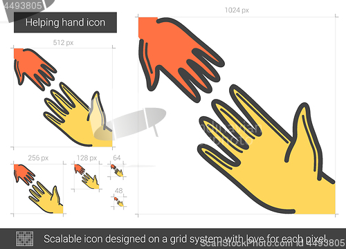 Image of Helping hand line icon.