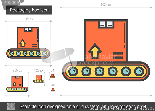 Image of Packaging box line icon.