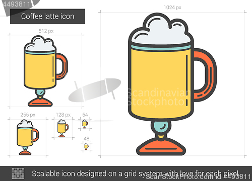 Image of Coffee latte line icon.