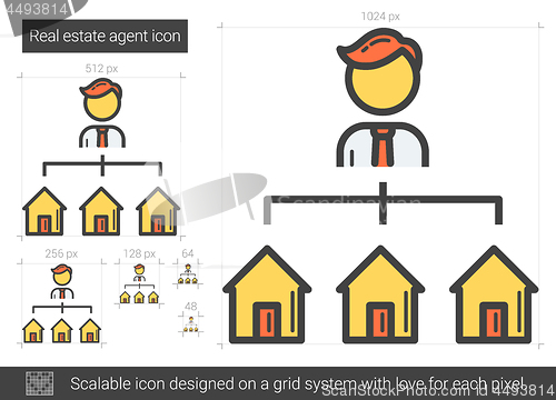 Image of Real estate agent line icon.