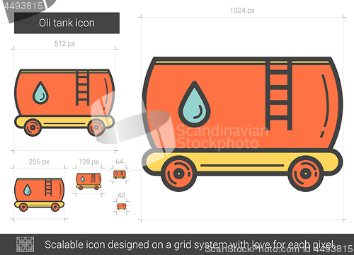 Image of Oil tank line icon.