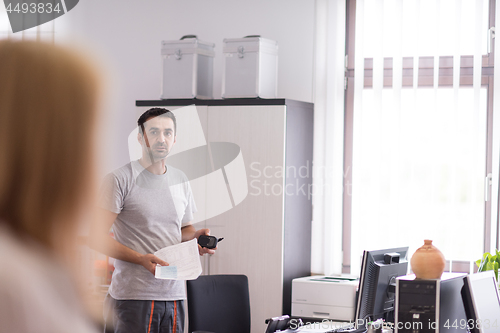 Image of designers in office at the wooden furniture manufacture