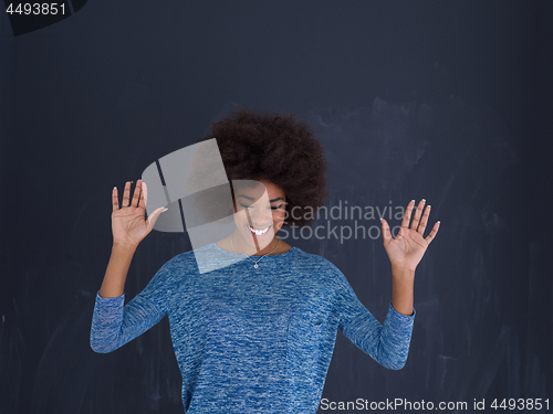 Image of portrait of a beautiful friendly African American woman