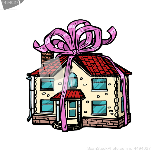 Image of house gift, real estate. isolate on white background